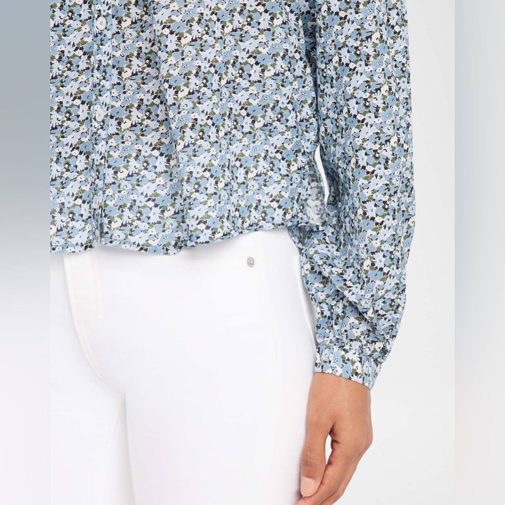 NWT VERONICA BEARD Floral Cotton Puff Long Sleeve Button Up Cottagecore Top 10 - Picture 9 of 12